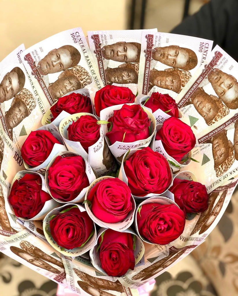 Bouquet of money and roses