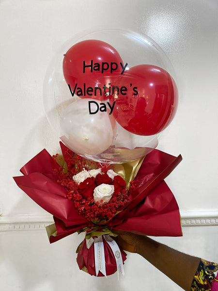 BOUQUET AND CUSTOMIZED BALLON