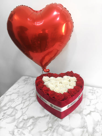 VELVET LOVE HEART SHAPED BOX (LARGE)
