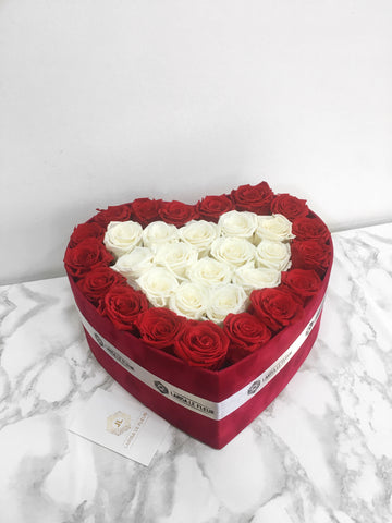 VELVET LOVE HEART SHAPED BOX (LARGE)